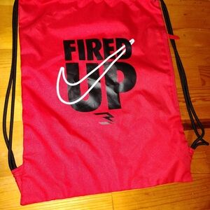 Nike Red 'Fired Up' Drawstring Backpack